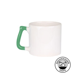 Sublimasyon Yeşil Kulplu Seramik Gala Kupa - Kutulu - 3