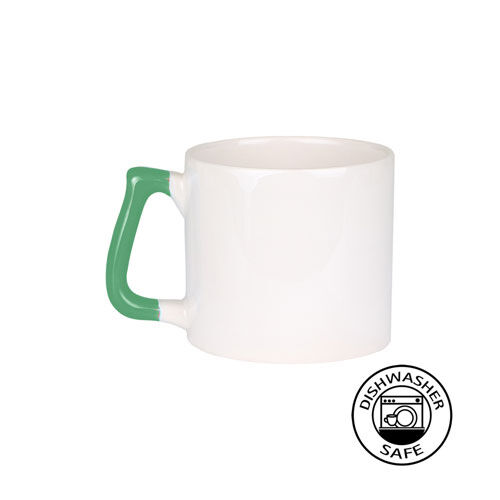 Sublimasyon Yeşil Kulplu Seramik Gala Kupa - Kutulu - 3