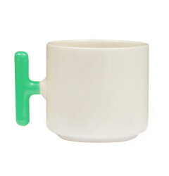 Sublimasyon Yeşil Kulplu Seramik Latte Kupa - Kutulu - 1