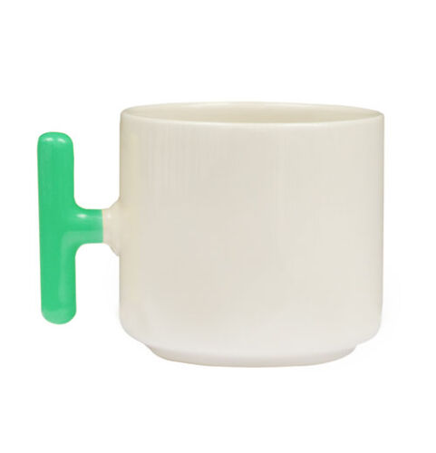 Sublimasyon Yeşil Kulplu Seramik Latte Kupa - Kutulu - 1