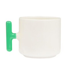 Sublimasyon Yeşil Kulplu Seramik Latte Kupa - Kutulu - 3