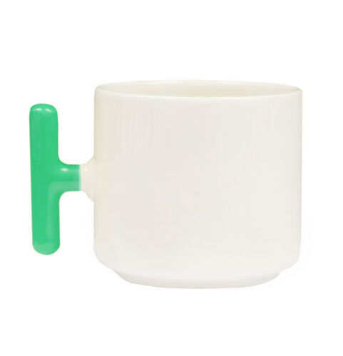 Sublimasyon Yeşil Kulplu Seramik Latte Kupa - Kutulu - 3