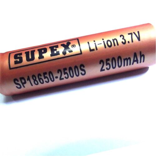 Supex 18650-2600F 3.7V 1800MA Şarjlı Li-on Pil Düz Kafa Pil - 1