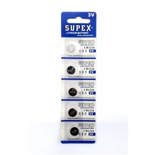 Supex CR1216-C5 3V Lityum Düğme Pil 5'li Paket - SUPEX