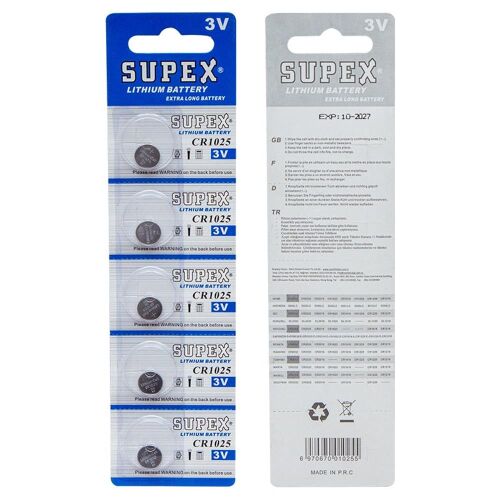 Supex CR1616 3V Lityum 5 li Paket Pil - SUPEX