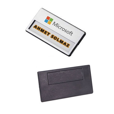 Sürgülü Metal Yaka İsimliği (gümüş) - OFİSOMİ-S (1)