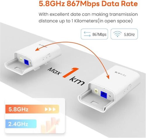 Tenda O1-5G-KIT Outdoor 867 Mbps 9 dBi Dış Mekan Access Point - 1