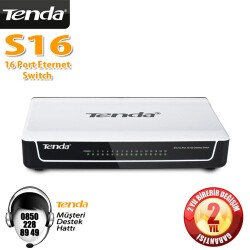 Tenda S16 16 Port 10-100 Mbps Switch Plastik Kasa - 2