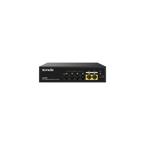 Tenda SG106PC 6 Port 4 Port Poe+ 10-100-1000 Mbps + 2 Port Uplink Switch Çelik Kasa Rack Mount - 1