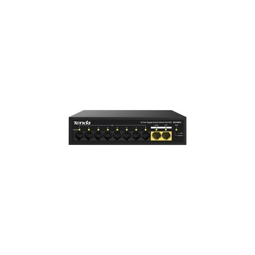 Tenda SG110PC 10 Port 8 Port Poe+ 10-100-1000 Mbps + 2 Port Uplink Switch Çelik Kasa Rack Mount - TENDA