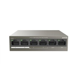 Tenda TEF1106P 6 Port 4 Port Poe+ 10-100 + 2 Port Uplink Switch Çelik Kasa Rack Mount - 1