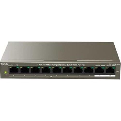 Tenda TEF1110P-8-63W 10 Port 8 Port Poe+ 10-100 + 2 Port 10-100 Switch - TENDA