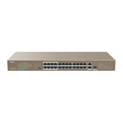 Tenda TEF1126P-24-250W 24 Port Poe+ 10-100 Switch Çelik Kasa Rack Mount - 1
