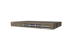 Tenda TEG5328P-24-410W 24 Port Poe+ 10-100-1000 Switch 4 Port SFP L3 Çelik Kasa Rack Mount - 1