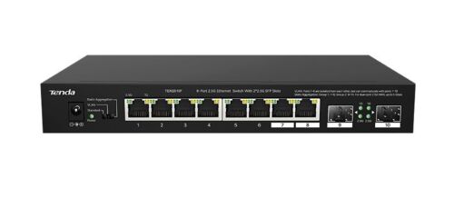 Tenda TEM2010F 8 Port 100-1000-2500 Mbps + 2 Port SFP Switch Çelik Kasa Rack Mount - TENDA