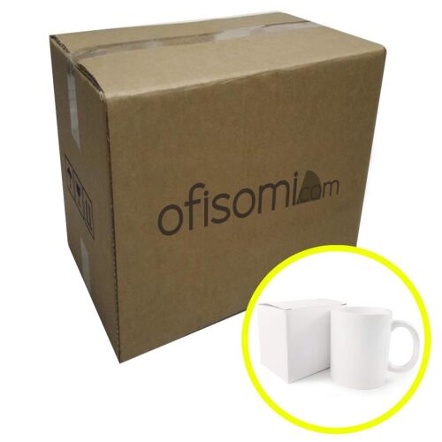 Toptan Süblimasyon Porselen Beyaz Kupa Bardak 1 Koli 36 Adet - OFİSOMİ