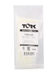 Tork TRK-100-2,5mm Beyaz 100lü Kablo Bağı - 1