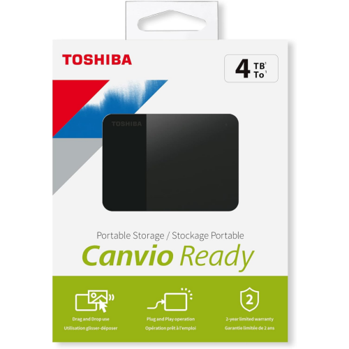 TOSHIBA HDTP340EK3CA, Canvio Ready, 4TB, 2.5" USB 3.0, Taşınabilir, Harici HDD, (Black) - Toshiba