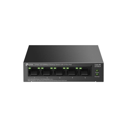Tp-Link LS105LP 4 Port Poe+ 10-100 Mbps Switch Metal Kasa - 1