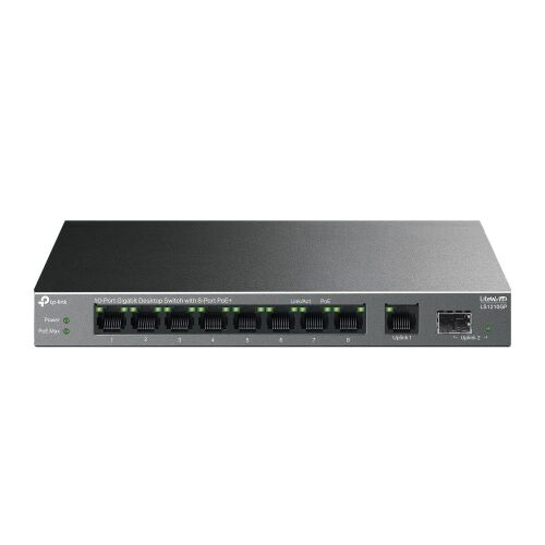 Tp-Link LS1210GP 8 Port Poe+ 10-100-1000 Mbps + 1 Port SFP Switch Metal Kasa - 1