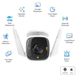 TP-Link Tapo C320WS 2K Gece Görüşlü 256GB Micro SD Destekli Wi-Fi Kamera - 1