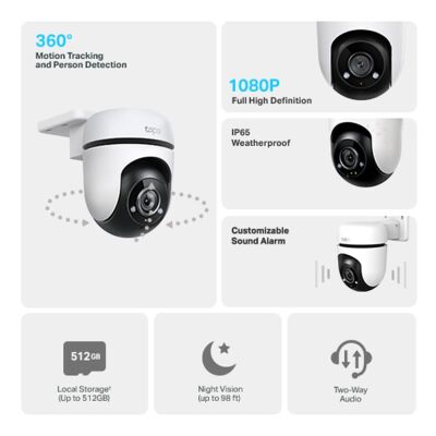 TP-Link Tapo C500 Dış Mekan 1080P Gece Görüşlü 512GB Micro SD Destekli Wi-Fi Kamera - 2