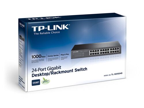 Tp-Link TL-SG1024D 24 Port 10-100-1000 Mbps Switch Çelik Kasa Rack Mount - TP-LINK