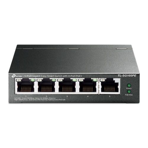 Tp-Link TL-SG105PE 5 Port 4 Port Poe+ 10-100-1000 Mbps Easy Smart Switch Çelik Kasa - 1