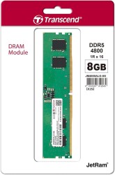 Transcend 8GB(1x8GB) 4800Mhz UDIMM DDR5 CL40 Pc Ram (JM4800ALG-8G) - 1