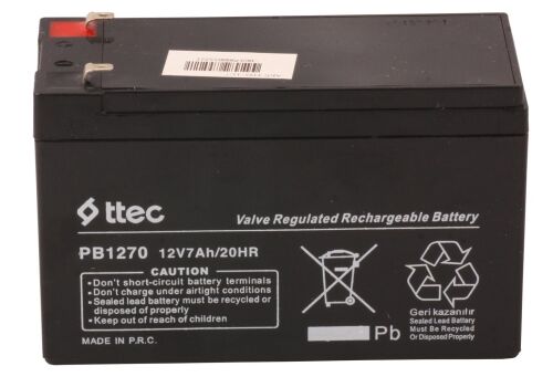 Ttec 12V 7AH-20HR Base Bakımsız Kuru Akü Alarm-Siren için Ups Uygun Değil 1,75 Kg - 1