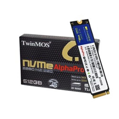TwinMOS 512GB M.2 PCIe Gen3 NVMe SSD (3600-3250Mb-s) NVME512GB2280AP TLC 3DNAND Ssd - TWINMOS