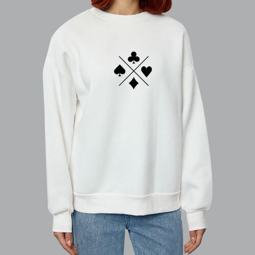 Unisex Beyaz Bisiklet Yaka Sweatshirt - 5