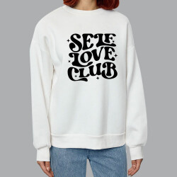 Unisex Beyaz Bisiklet Yaka Sweatshirt - 2