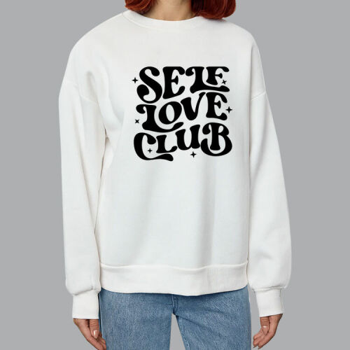 Unisex Beyaz Bisiklet Yaka Sweatshirt - OFİSOMİ-T (1)