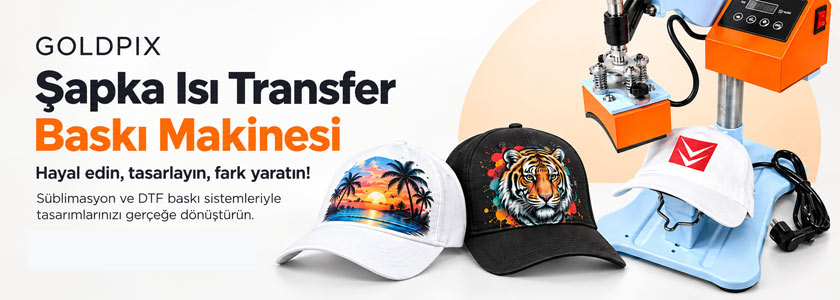 Goldpix Şapka Isı Transfer Baskı Makinesi