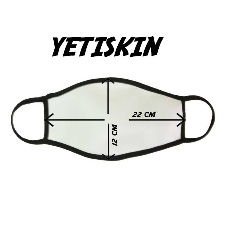 Sublimasyon Siyah Biyeli Yıkanabilir Maske - Çocuk Ve Yetişkin