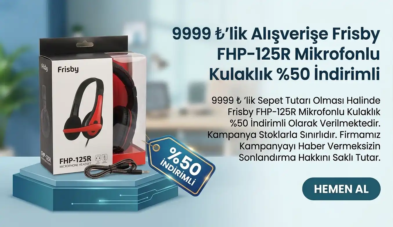 9999 ₺'lik Alışverişe Frisby FHP-125R Mikrofonlu Kulaklık %50 İndirimli