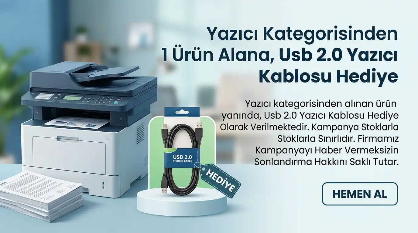 Yazıcı Kategorisinden 1 Ürün Alana, Usb 2.0 Yazıcı Kablosu Hediye
