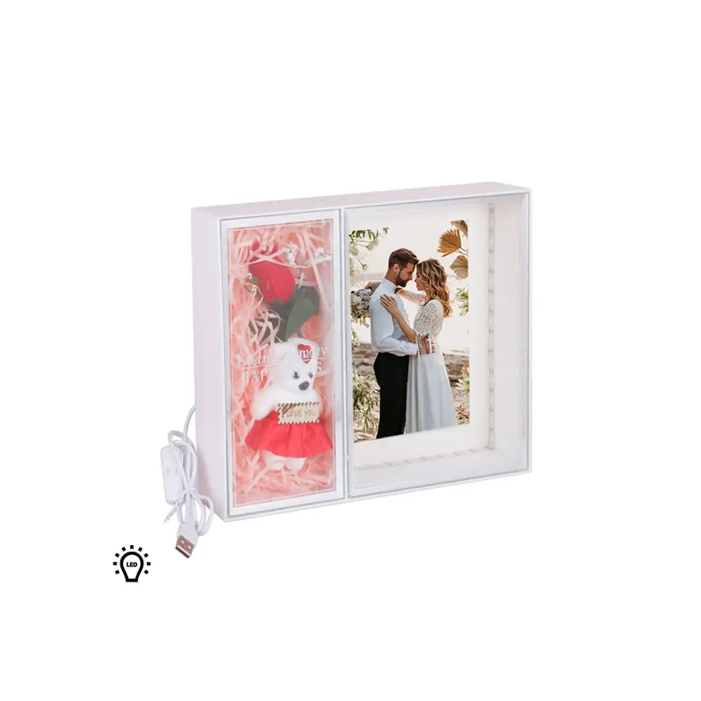 3D LED'li Ayıcık Fotoğraf Çerçevesi