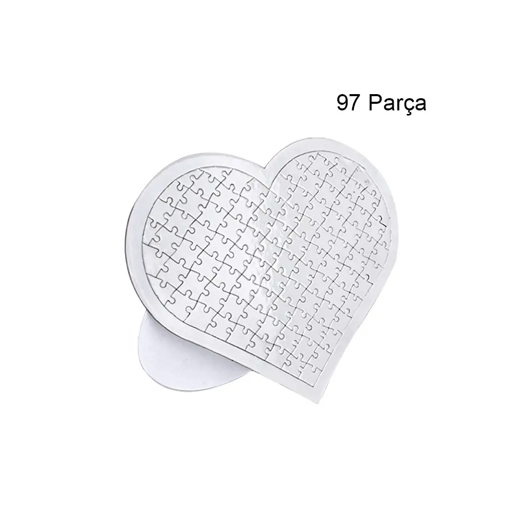 5'li Paket Süblimasyon Kalp Puzzle A3 - 97 Parça
