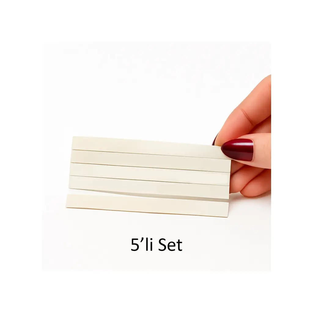 5'li Paket Yapışkanlı Sök Tak Çift Taraflı Mini Bant - 6x76mm