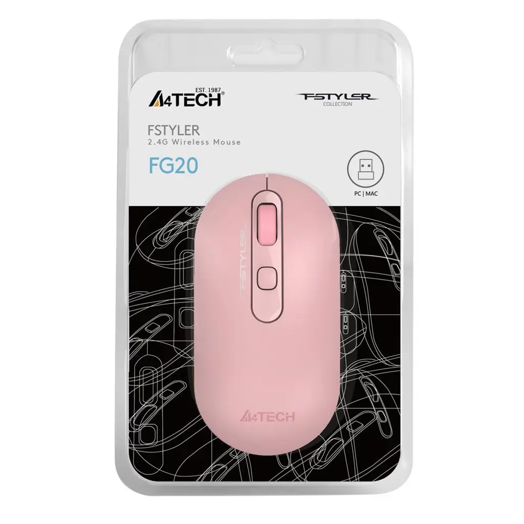 A4 Tech Fg20 Pembe Nano Kablosuz Optik 2000 Dpi Mouse