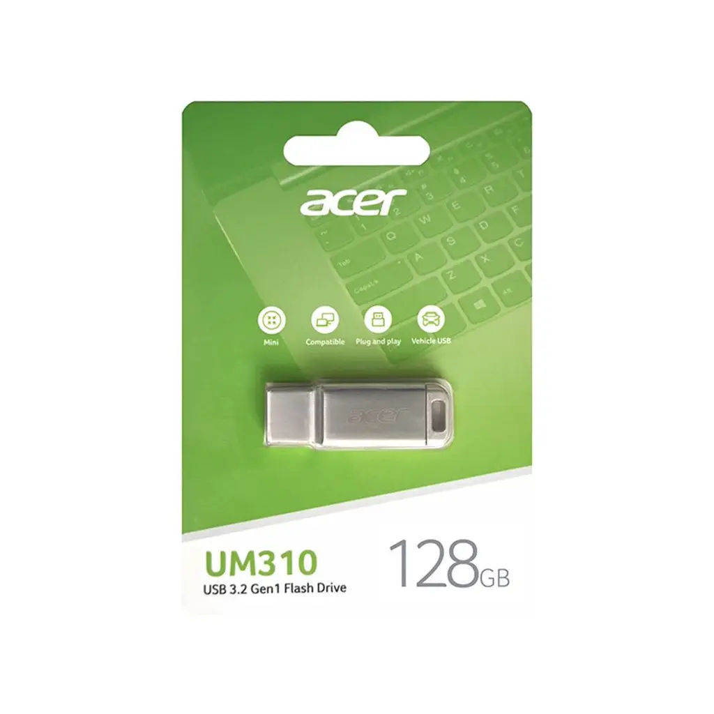 Acer 128GB USB3.2 UM310-128GB Metal Flash Bellek (115-90 MB-s) Okuma-Yazma