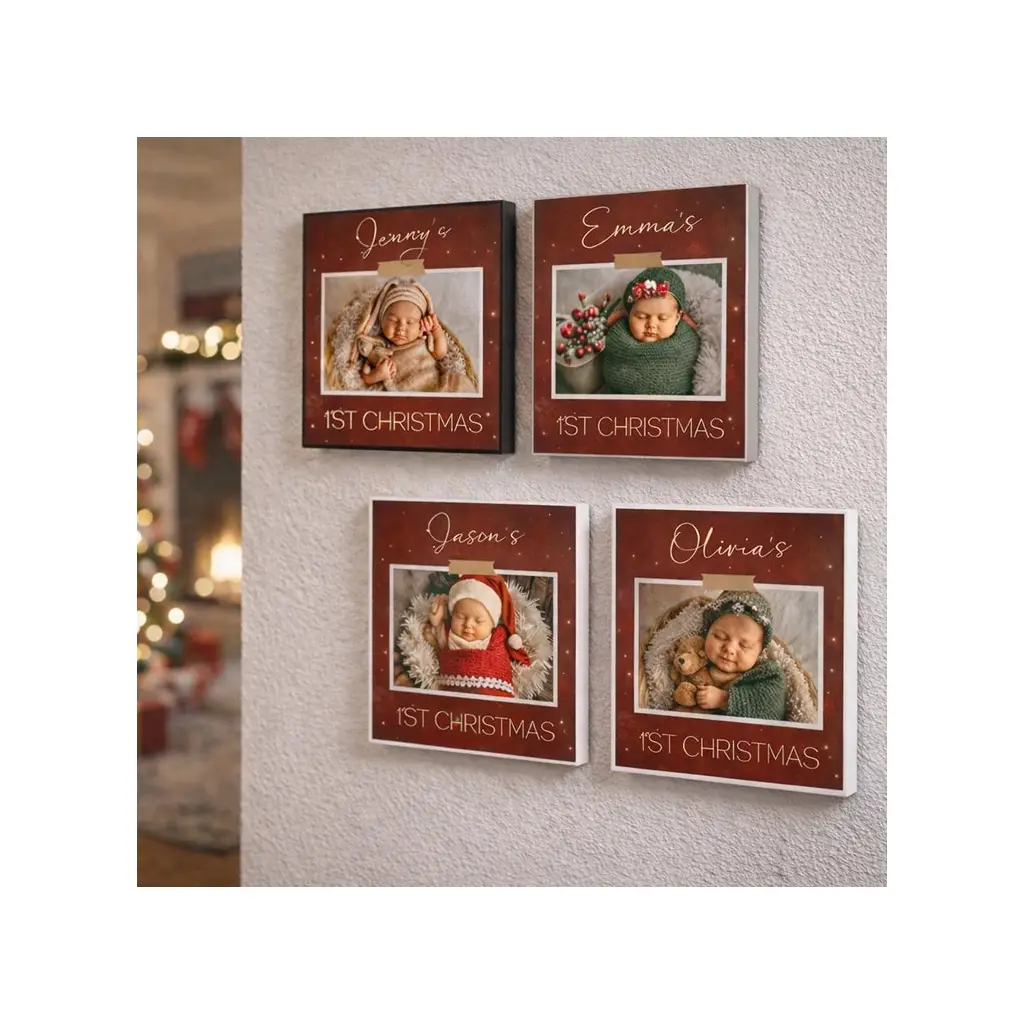 Ahşap Çek Yapıştır Fotoğraf Çerçevesi - 20x20cm