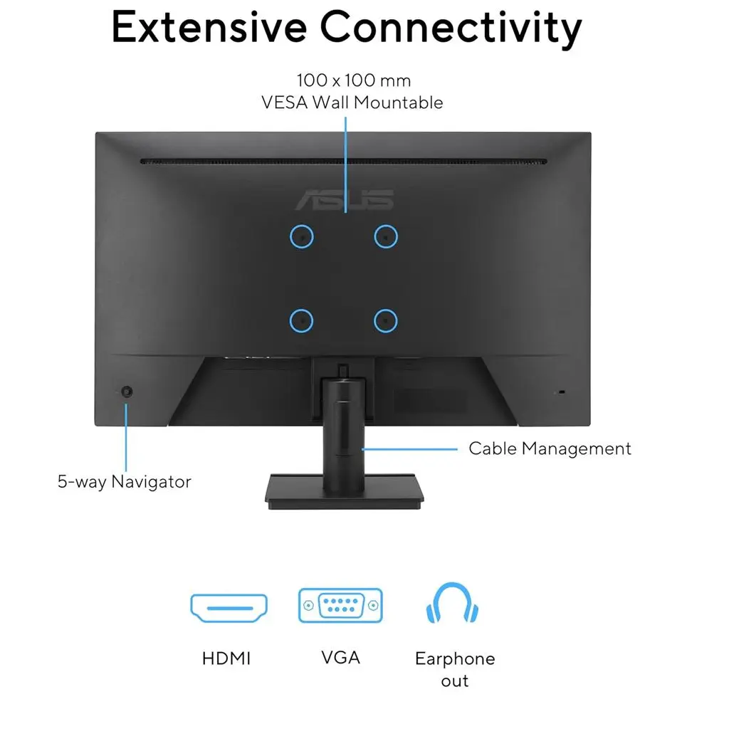 Asus 27" VA279HG IPS 1920x1080 1ms 120Hz 300cd VESA 3YIL Monitör