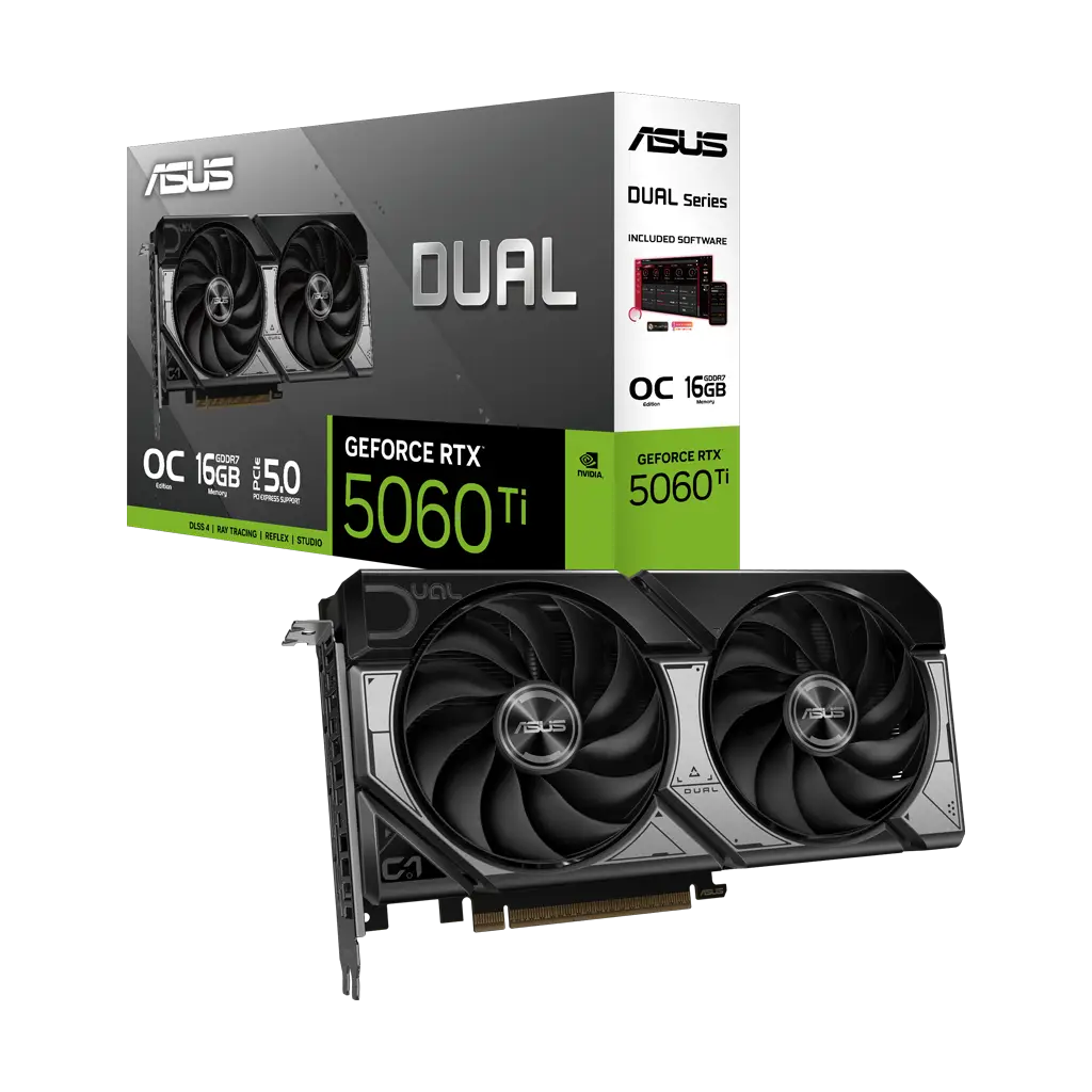 ASUS DUAL-RTX5060TI-O16G, 16Gb, 128Bit, GDDR7, 1xHDMI, 3xDP GAMING Ekran Kartı
