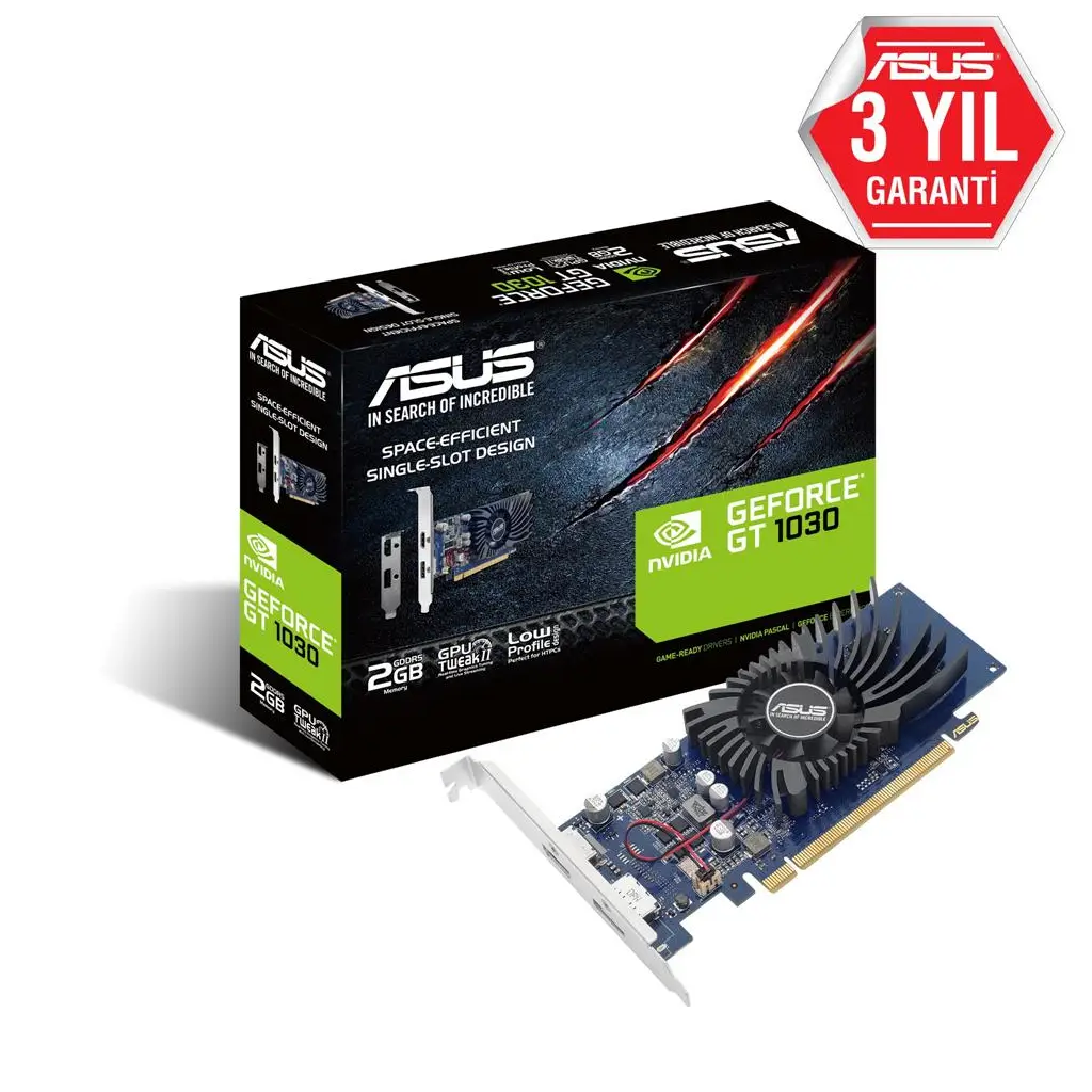 Asus GT1030-2G-BRK 2GB 64 bit GDDR5 6008 Mhz Hdmi-Dp Ekran Kartı