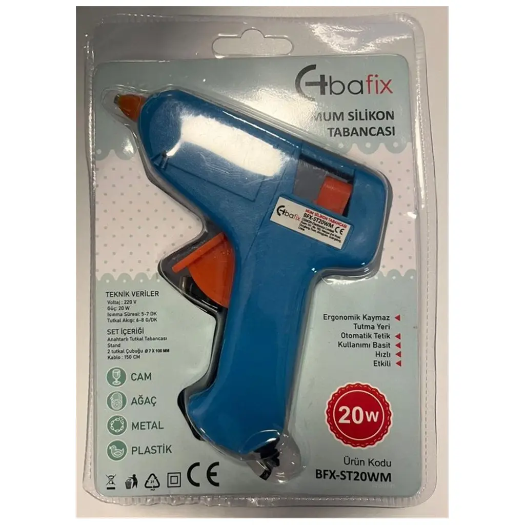 Bafix Mum Silikon Tabancası Mavi 20W
