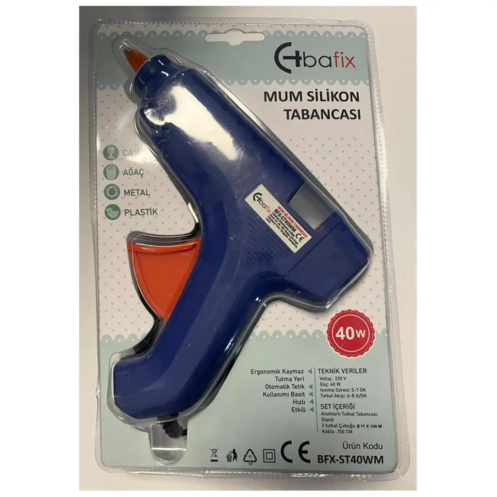 Bafix Mum Silikon Tabancası Mavi 40W
