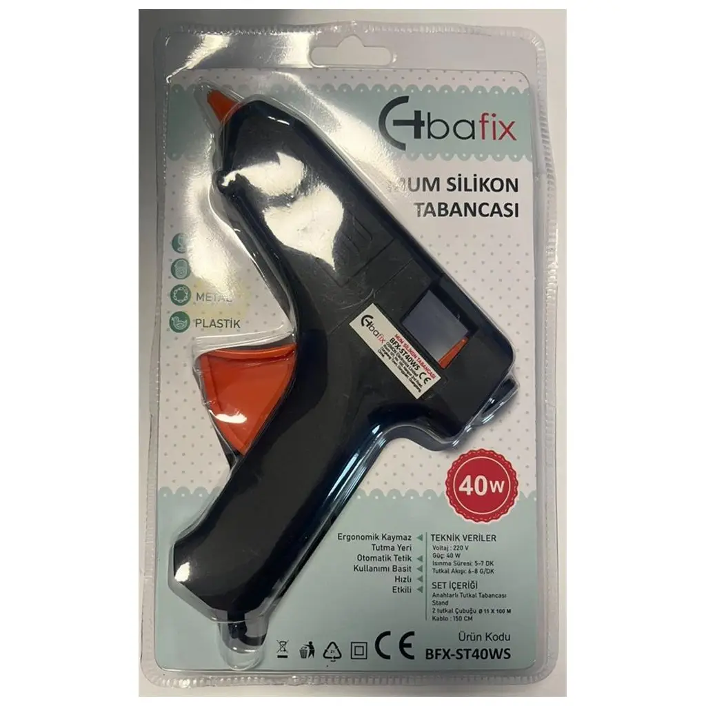 Bafix Mum Silikon Tabancası Siyah 40W
